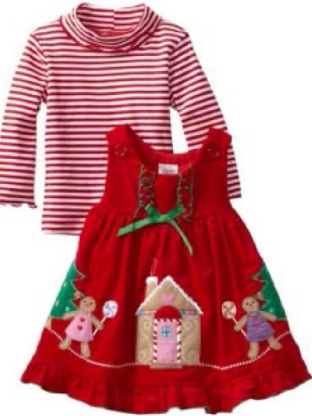 SOPHIE ROSE Two-Piece Christmas Corduroy Jumper Dress & Turtleneck Girls Size 4T